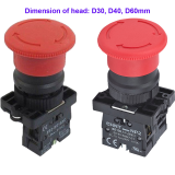 Nút nhấn đầu nấm, xoay để nhả, không đèn CHINT NP2-ES